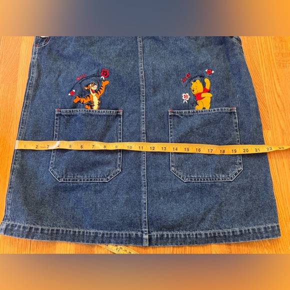 Late 90s / early Y2K Disney Pooh denim Jumper Sz M - Picture 6 of 9